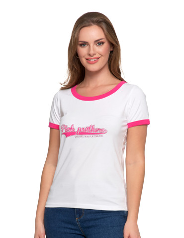Koszulki i topy - Koszulka damska t-shirt Slim Fit z napisami RÓŻOWY - produkt 2