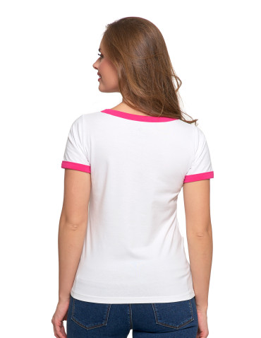 Koszulki i topy - Koszulka damska t-shirt Slim Fit z napisami RÓŻOWY - produkt 5