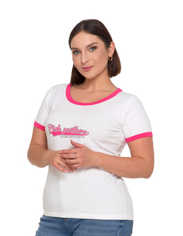 Koszulki i topy - Koszulka damska t-shirt Slim Fit z napisami RÓŻOWY - produkt 11