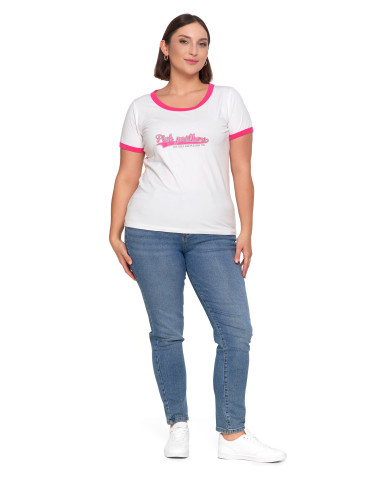 Koszulki i topy - Koszulka damska t-shirt Slim Fit z napisami RÓŻOWY - produkt 13