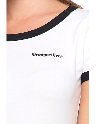 Koszulki i topy - Koszulka damska t-shirt Slim Fit z napisami CZARNY - produkt 2