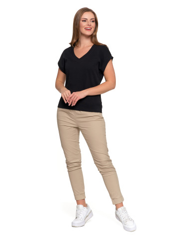 Koszulki i topy - T-shirt damski bawełniany o luźnym fasonie CZARNY - produkt 5