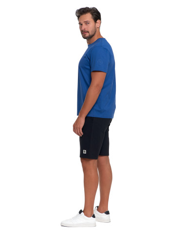 Koszulki, topy, koszule - T-shirt męski bawełniany bez bocznych szwów NIEBIESKI - produkt 4
