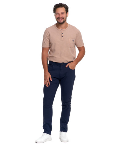 Spodnie - Męskie spodnie chino GRANATOWY - produkt 4