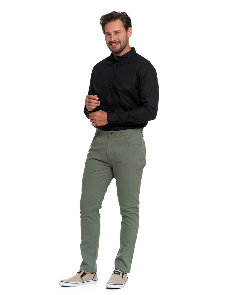 Spodnie - Męskie spodnie chino ZIELONY - produkt moraj.pl 4