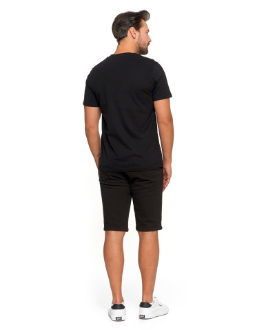 Koszulki, topy, koszule - T-shirt męski bawełniany z nadrukiem CZARNY - produkt 3