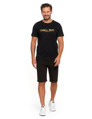 Koszulki, topy, koszule - T-shirt męski bawełniany z nadrukiem CZARNY - produkt 4