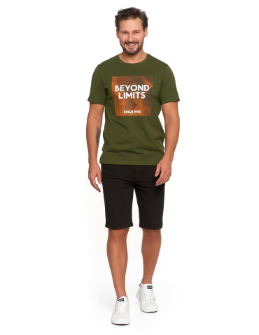 Koszulki, topy, koszule - Koszulka męska T-shirt bawełniany z nadrukiem KHAKI - produkt 4