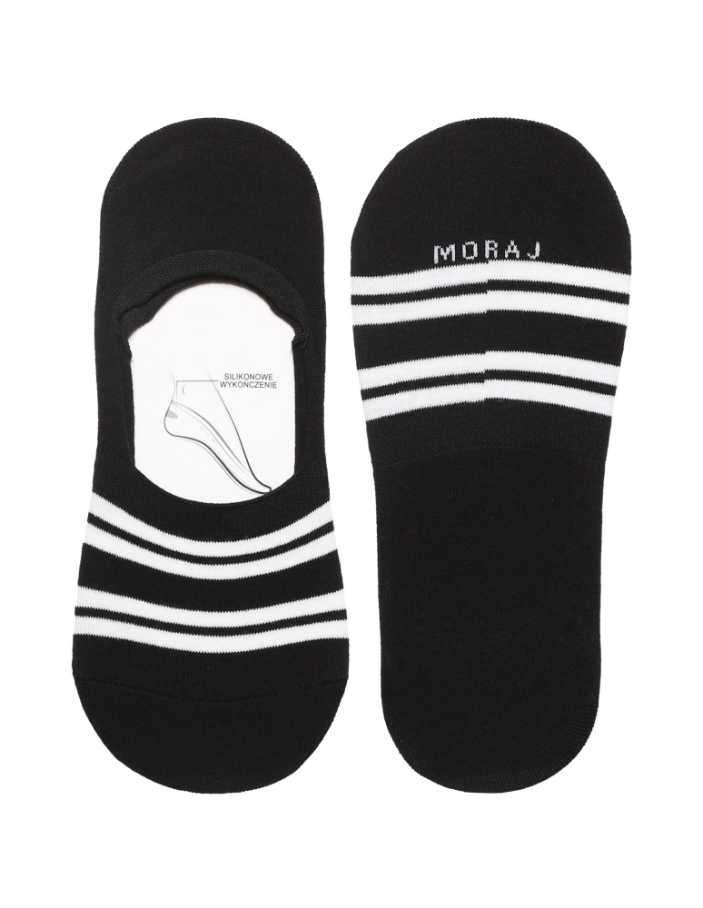 Niskie stopki - Niskie skarpetki damskie stopki w paski 3-pak CZARNY - produkt moraj.pl 2