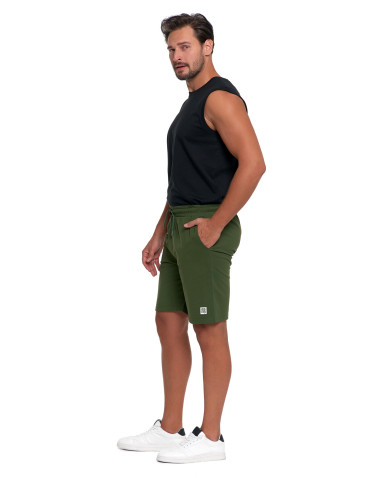 Szorty - Męskie spodenki dresowe krótkie KHAKI - produkt 2