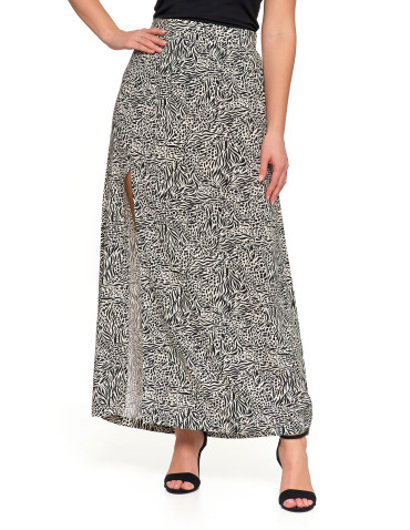 Spódnice - Spódnica damska z rozcięciem maxi CZARNY - produkt 7