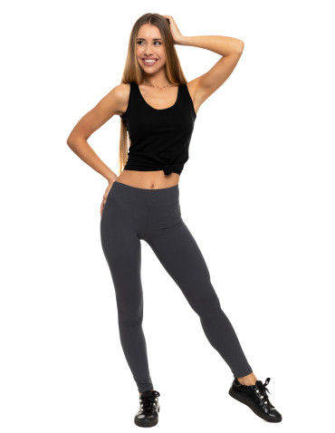 Legginsy - Klasyczne legginsy damskie z wysokim stanem SZARY - produkt 8