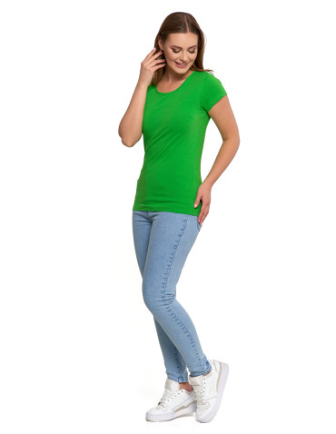 Koszulki i topy - T-shirt damski z okrągłym dekoltem plus size ZIELONY - produkt 3