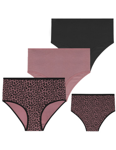 Figi - Majtki damskie figi maxi bikini z bawełny Plus Size 3-pak WIELOKOLOROWY - produkt 1