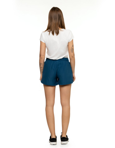 Szorty - Damskie szorty na gumce z wiązaniem JEANS - produkt 3