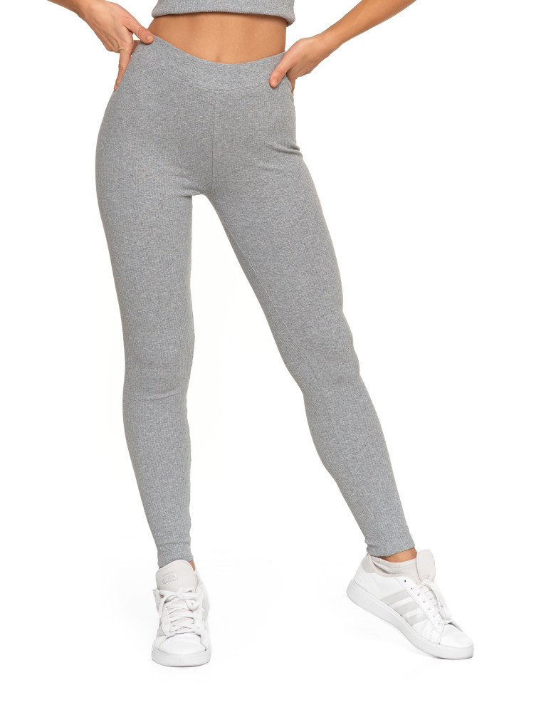 Legginsy - Legginsy damskie bawełniane z szeroką gumą w pasie SZARY - produkt moraj.pl 11