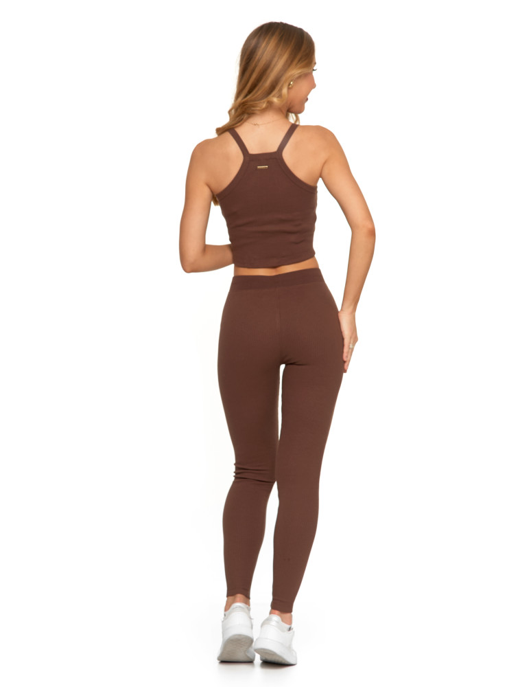 Legginsy - Legginsy damskie bawełniane z szeroką gumą w pasie MOKKA - produkt moraj.pl 6