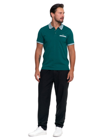 Polo - Koszulka męska polo bawełniana ZIELONY - produkt 2