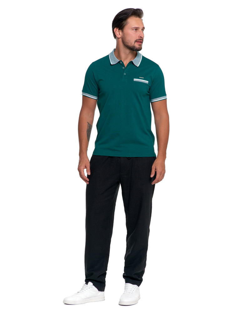 Polo - Koszulka męska polo bawełniana ZIELONY - produkt moraj.pl 2