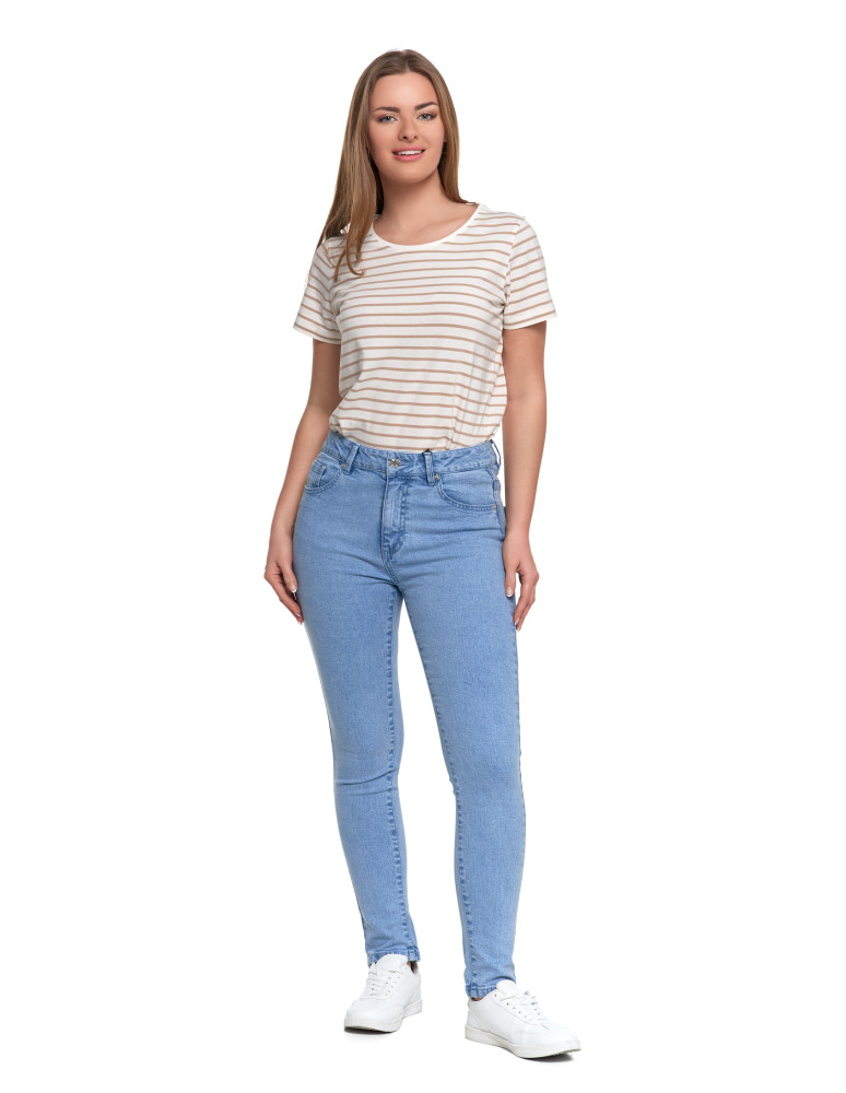 Spodnie - Damskie spodnie skinny jeansowe rurki NIEBIESKI - produkt moraj.pl 1