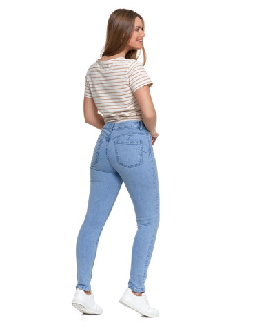 Spodnie - Damskie spodnie skinny jeansowe rurki NIEBIESKI - produkt 3