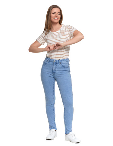Spodnie - Damskie spodnie skinny jeansowe rurki NIEBIESKI - produkt 4