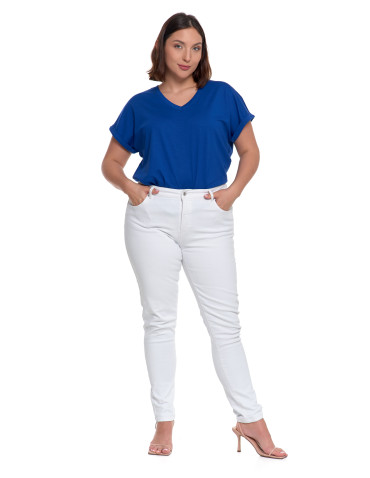 Spodnie - Damskie spodnie skinny jeansowe rurki BIAŁY - produkt 5