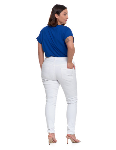 Spodnie - Damskie spodnie skinny jeansowe rurki BIAŁY - produkt 6