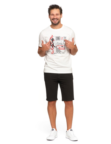 Koszulki, topy, koszule - Koszulka męska bawełniana T-shirt z nadrukiem BIAŁY - produkt 4