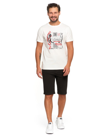 Koszulki, topy, koszule - Koszulka męska bawełniana T-shirt z nadrukiem BIAŁY - produkt 5