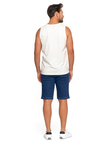 Koszulki, topy, koszule - Koszulka męska bez rękawów bawełniana tank top z nadrukiem BIAŁY - produkt 3