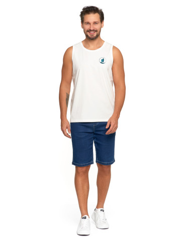 Koszulki, topy, koszule - Koszulka męska bez rękawów bawełniana tank top z nadrukiem BIAŁY - produkt 4