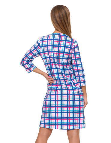 Koszule nocne - Koszula nocna damska rozpinana Plus Size z rękawem 3/4 RÓŻOWY - produkt 4