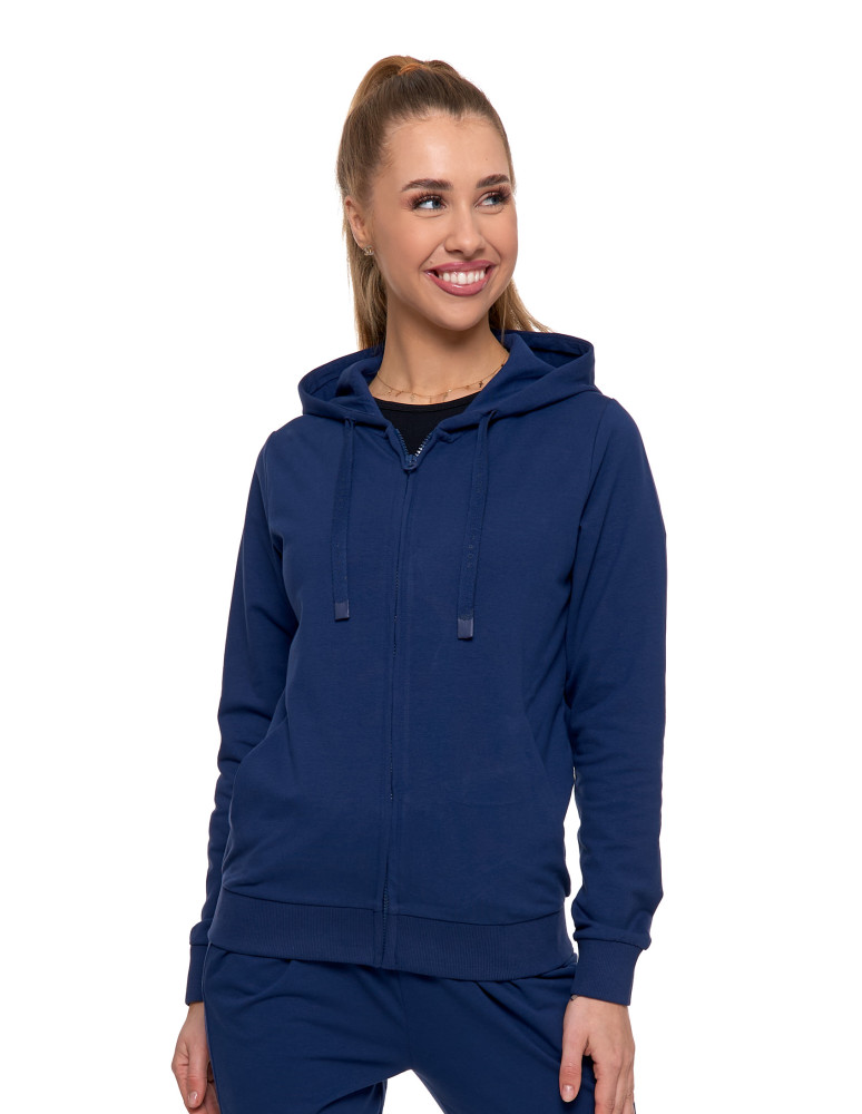 Bluzy - Bluza damska dresowa z kapturem i zamkiem GRANAT - produkt moraj.pl 1