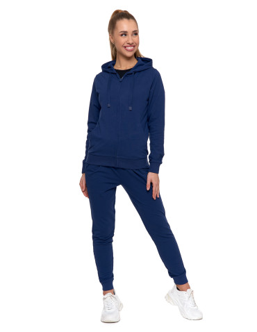 Bluzy - Bluza damska dresowa z kapturem i zamkiem GRANAT - produkt 5