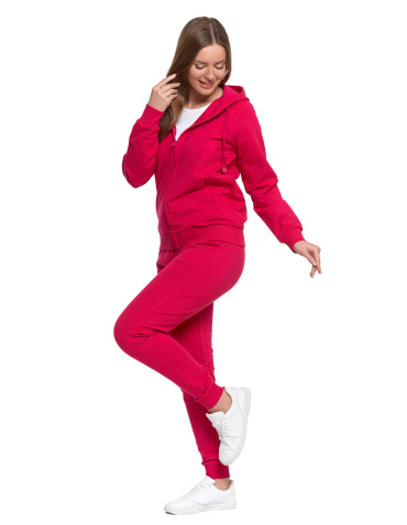 Bluzy - Bluza damska dresowa z kapturem i zamkiem RÓŻOWY - produkt 3