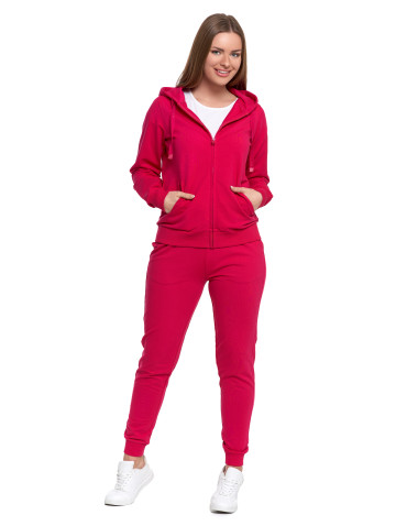 Bluzy - Bluza damska dresowa z kapturem i zamkiem RÓŻOWY - produkt 6