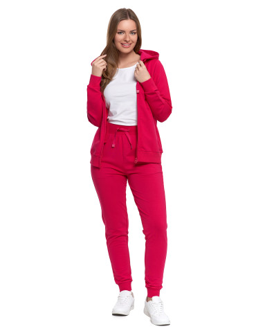 Bluzy - Bluza damska dresowa z kapturem i zamkiem RÓŻOWY - produkt 7