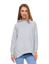 Bluza damska dresowa oversize z kapturem SZARY