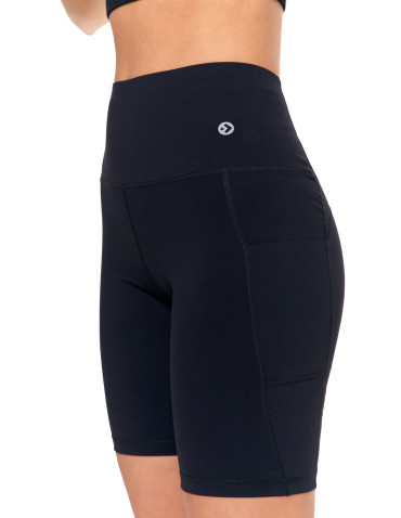 Legginsy - Legginsy kolarki damskie sportowe z kieszeniami CZARNY - produkt 6