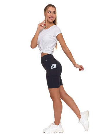 Legginsy - Legginsy kolarki damskie sportowe z kieszeniami GRAFIT - produkt 6