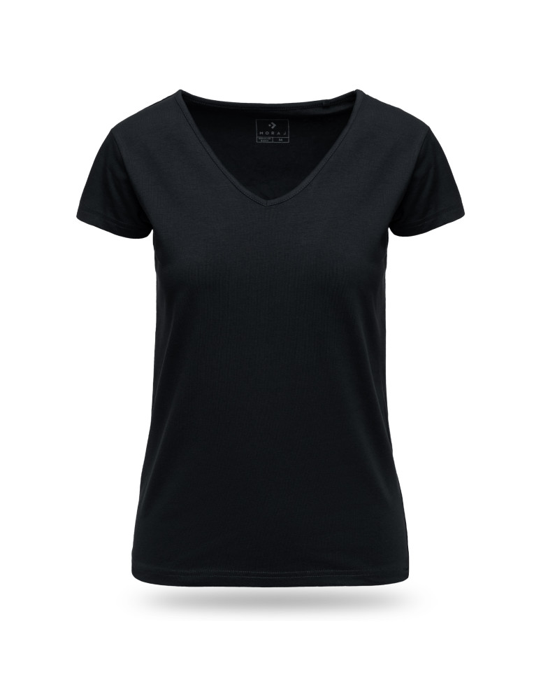 Koszulki i topy - Koszulka damska T-shirt z dekoltem w serek 3-pak WIELOKOLOROWY - produkt moraj.pl 7