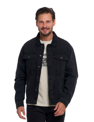 Odzież wierzchnia - Męska kurtka jeansowa katana CZARNY - produkt 1