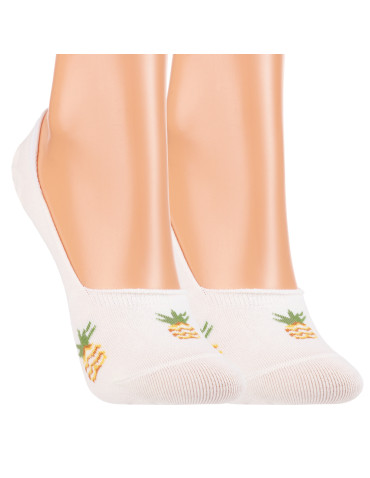 Niskie stopki - Damskie skarpety niskie stopki bawełniane ananas 3-pak WIELOKOLOROWY - produkt 3