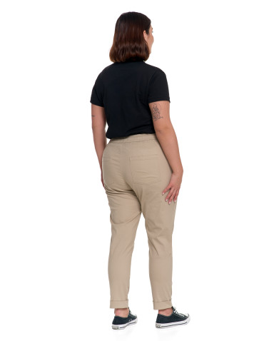 Spodnie - Spodnie damskie jogger w stylu casual z bawełny BEŻOWY - produkt 9