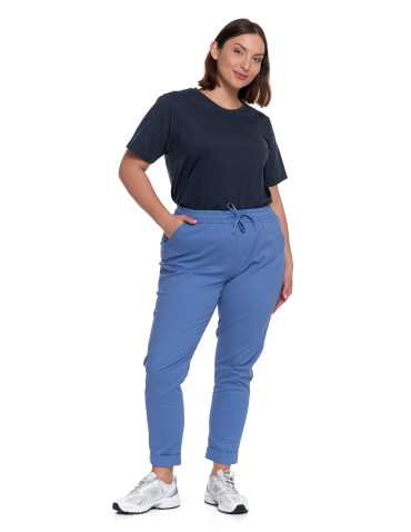 Spodnie - Spodnie damskie jogger w stylu casual z bawełny NIEBIESKI - produkt 10