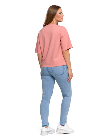 Koszulki i topy - T-shirt damski o luźnym kroju z napisami RÓŻOWY - produkt 5