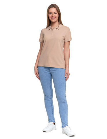 Polo - Koszulka polo damska z kołnierzykiem BEŻOWY - produkt 6