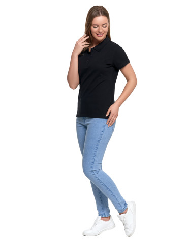 Polo - Koszulka polo damska z kołnierzykiem CZARNY - produkt 2