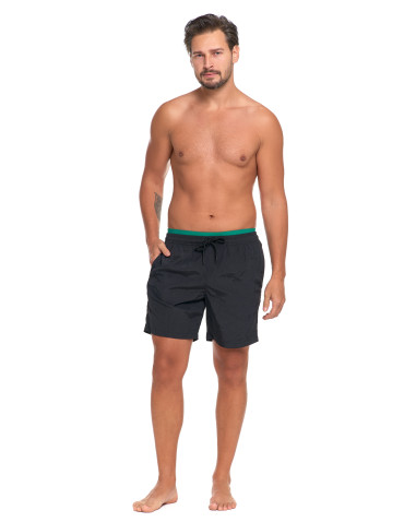 Szorty kąpielowe - Kąpielówki męskie szorty plażowe z kieszeniami CZARNY - produkt 5